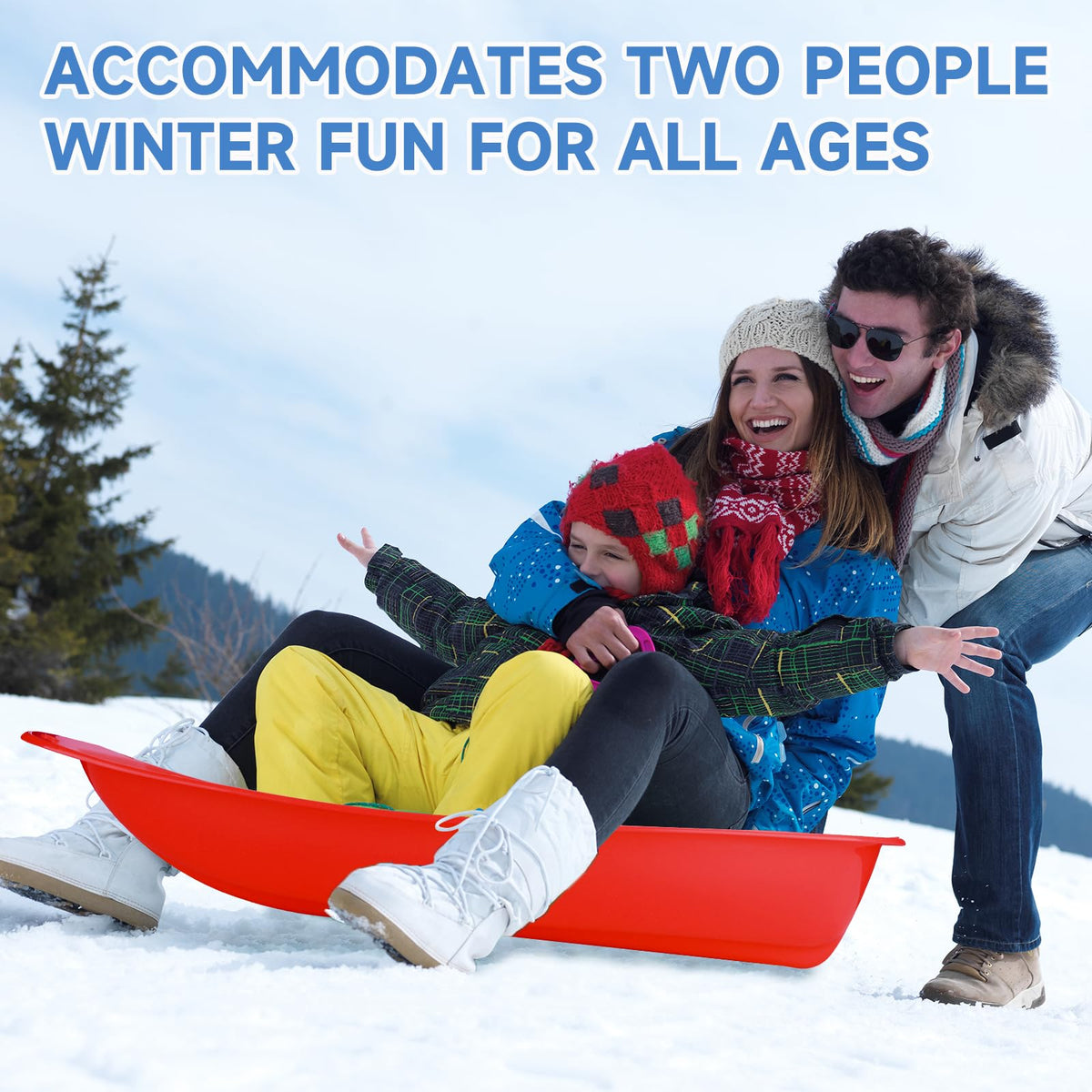35 inch Plastic Snow Sled with Leash G650