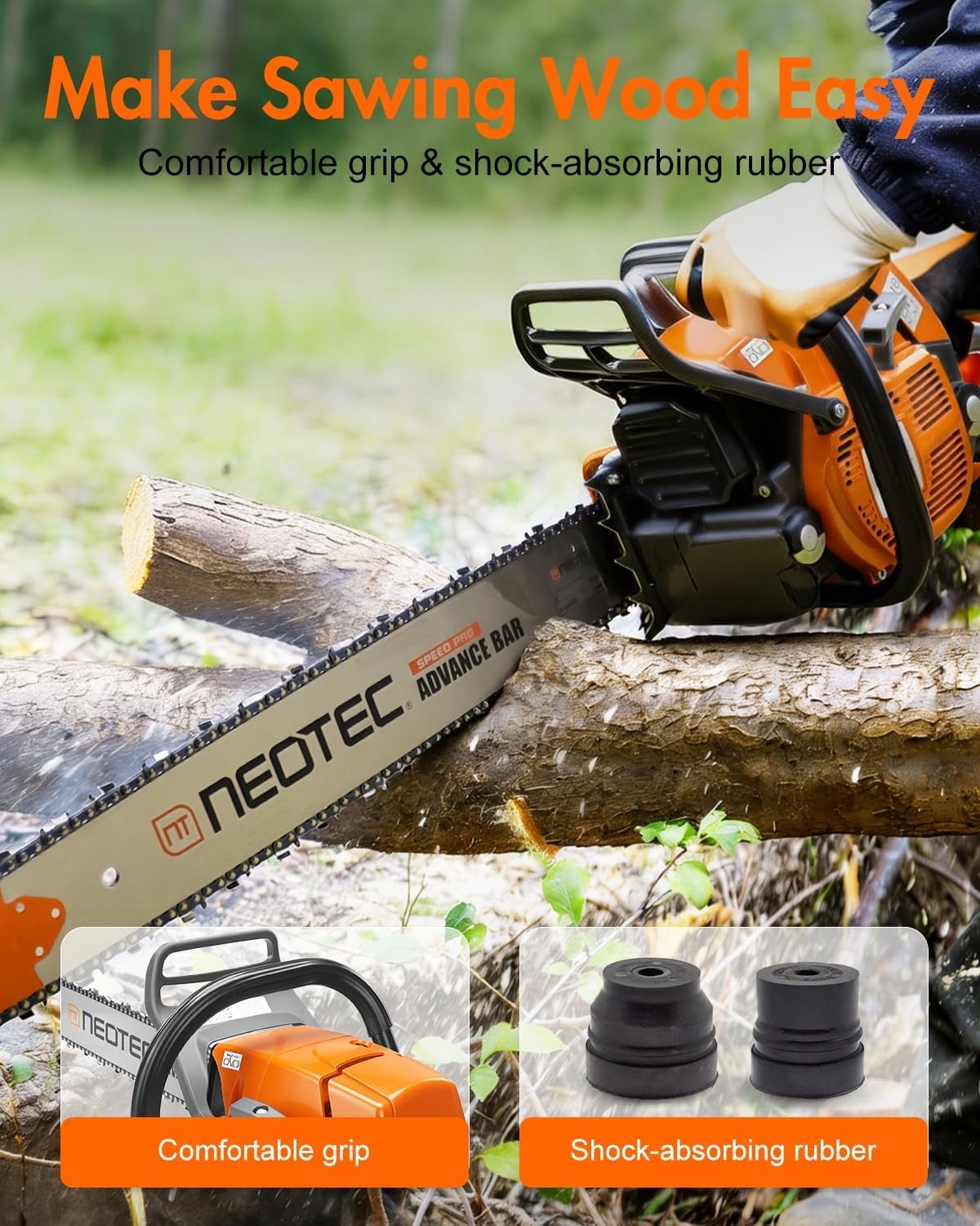 72cc Gas Powered Chainsaw with 24 inch Bar Chain C63154