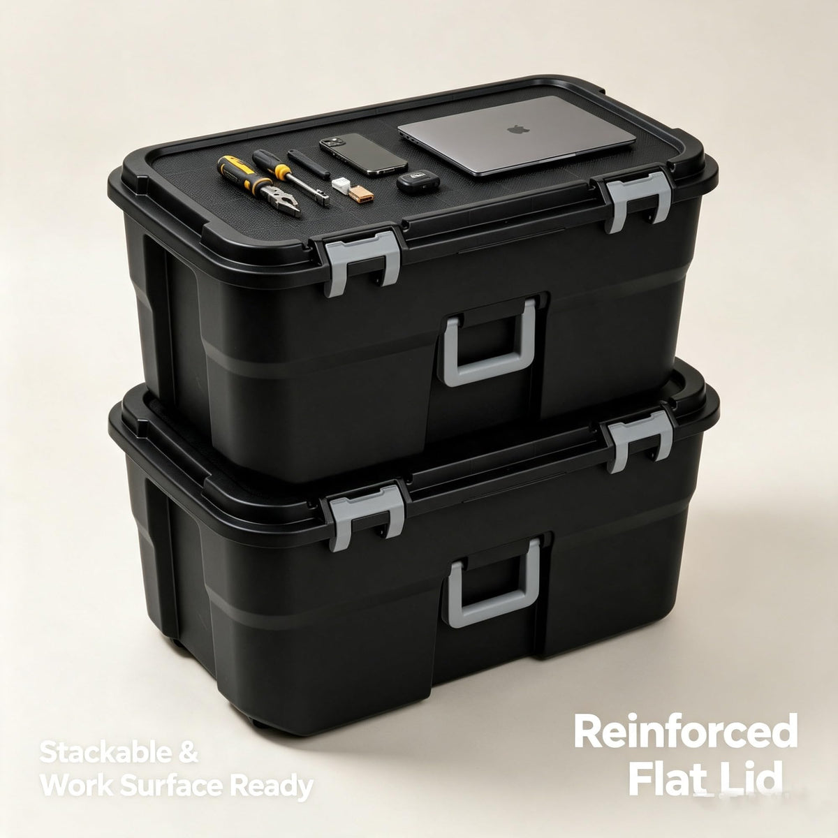 22 Gallon Lockable Wheeled Plastic Storage Trunk R212431