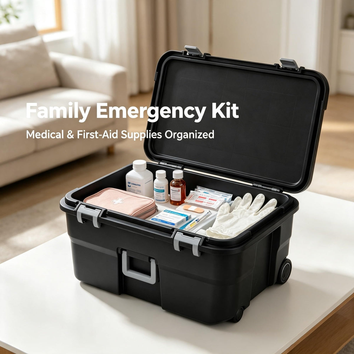 22 Gallon Lockable Wheeled Plastic Storage Trunk R212431