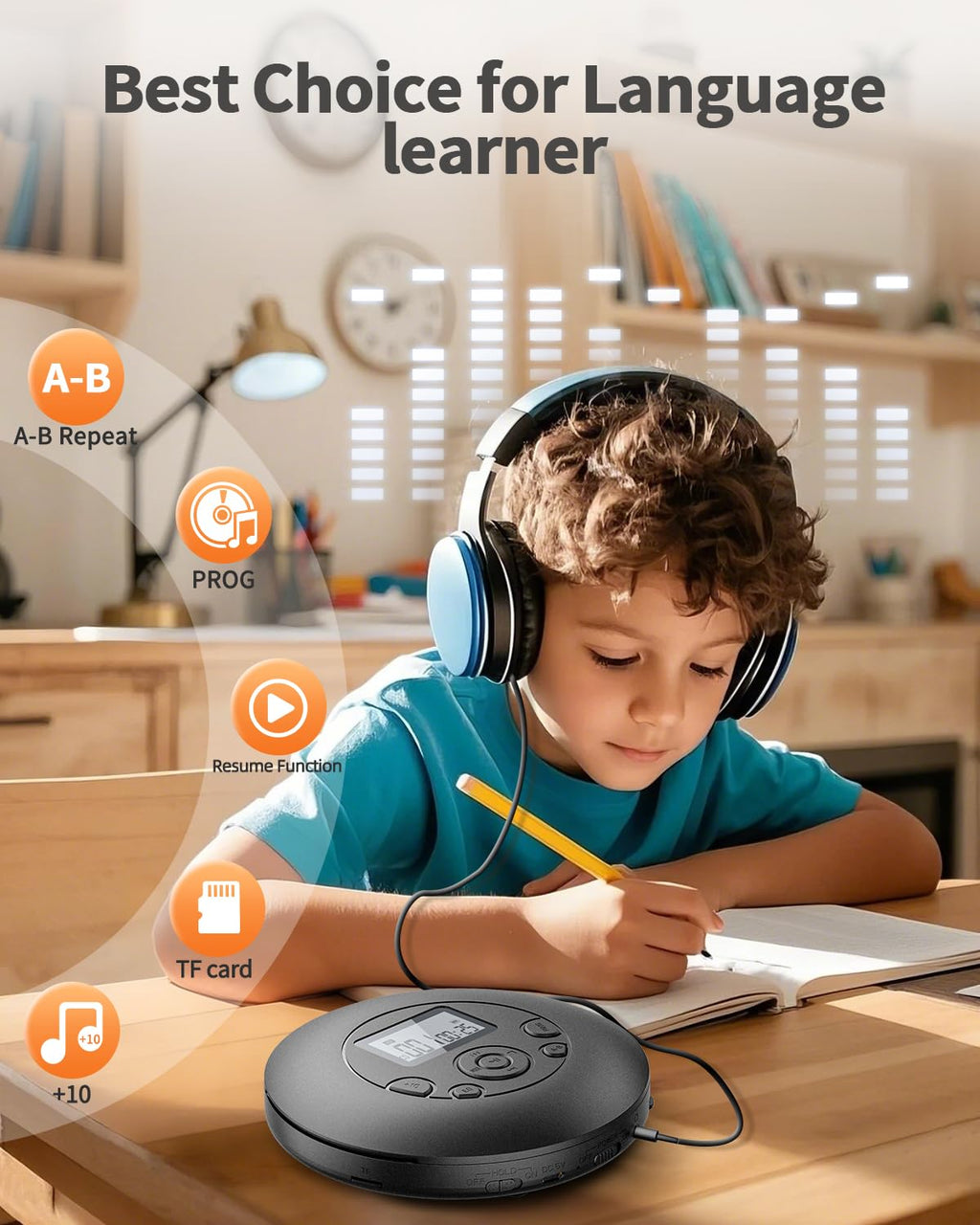 Portable CD Player Rechargeable with Headphones I311