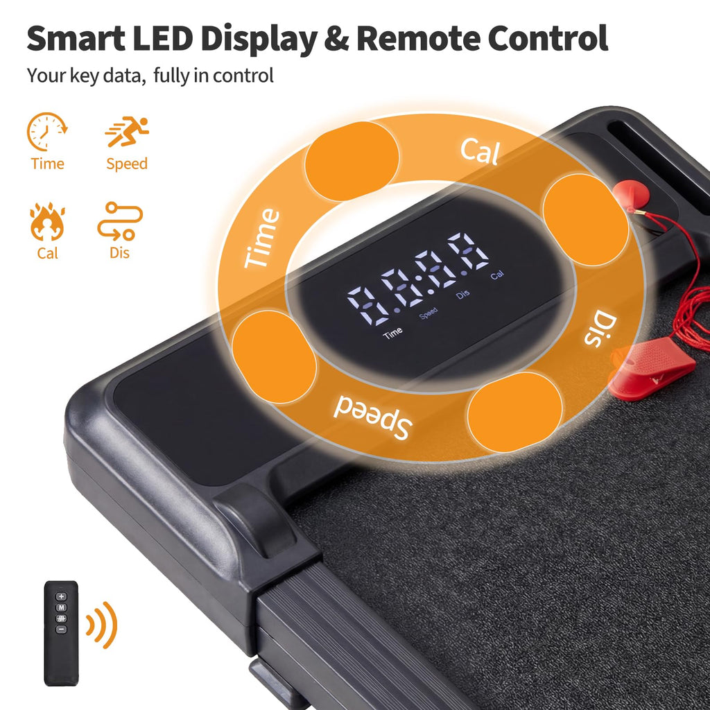 Black Portable 3-in-1 Walking Pad Treadmill H82337