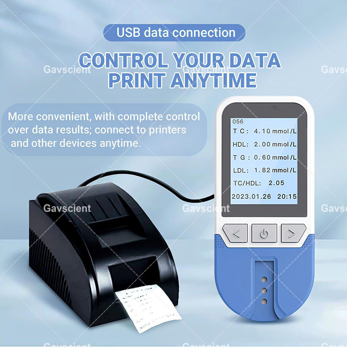 5 in 1 Lipid Test Meter Cholesterol Monitor Kit with 25 Strips N78781