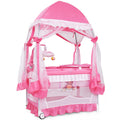 4 in 1 Pack and Play with Canopy, Portable Playard with Bassinet H2114