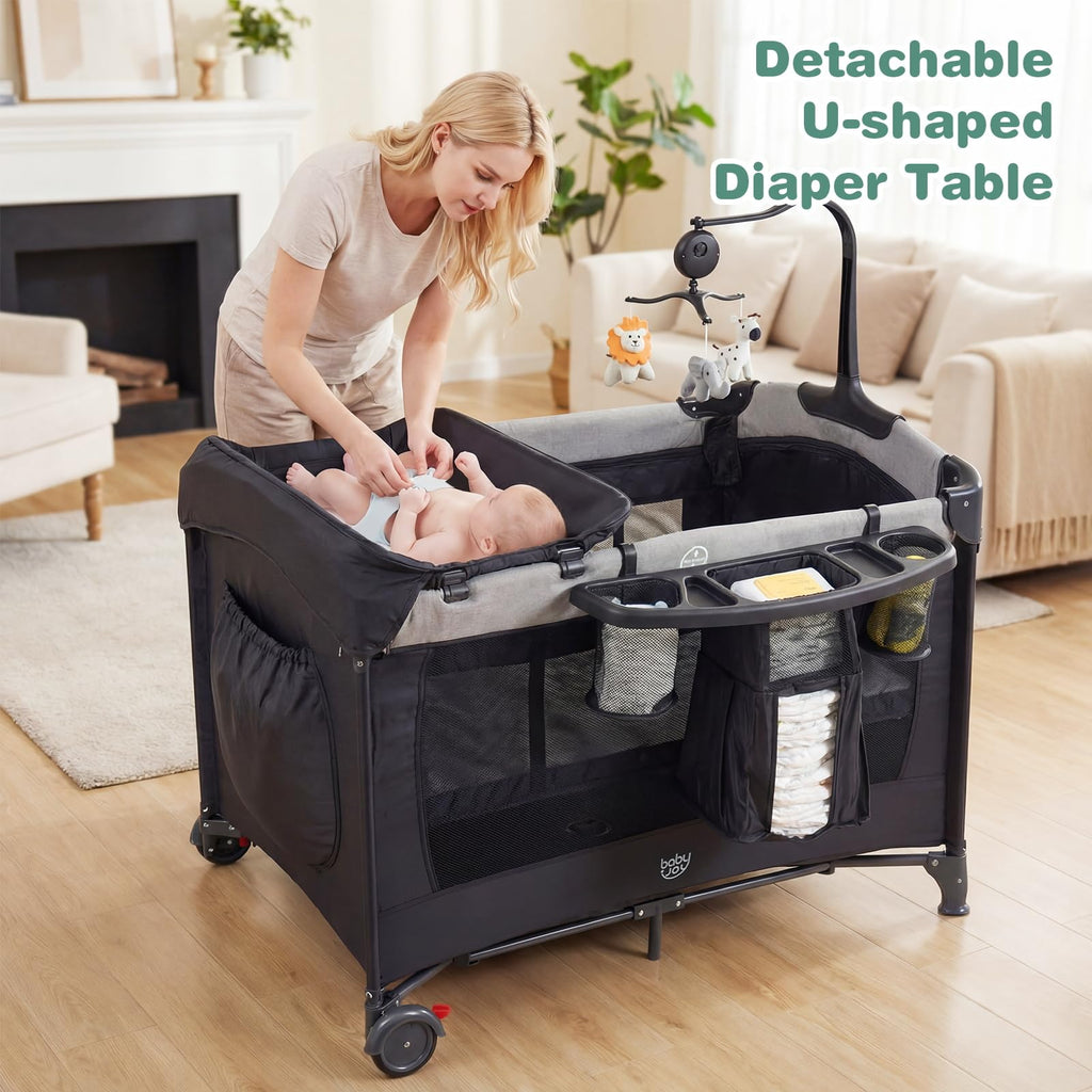 5-in-1 Pack and Play Bassinet Playard with Diaper Changer V19806