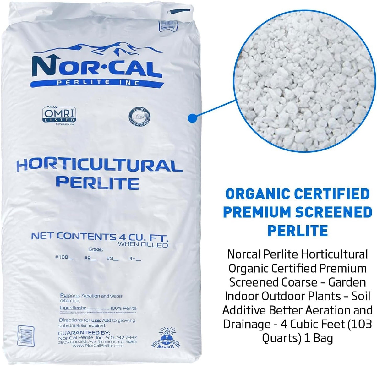 Perlite Horticultural Medium Grade Soil Additive 4 Cubic Feet 1 Bag T91354