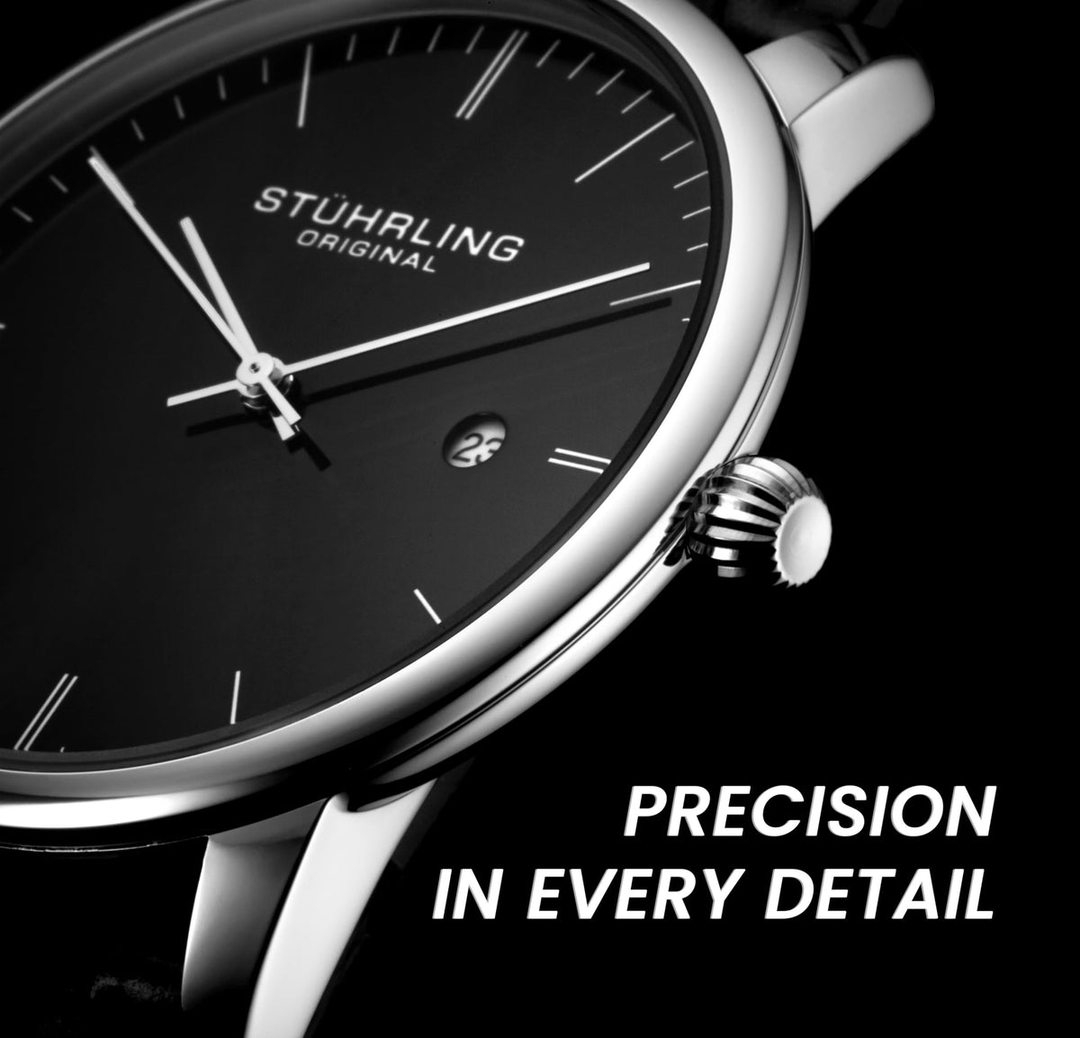Men's 40mm Ultra Slim Leather Strap Quartz Analog Dress Watch L1571