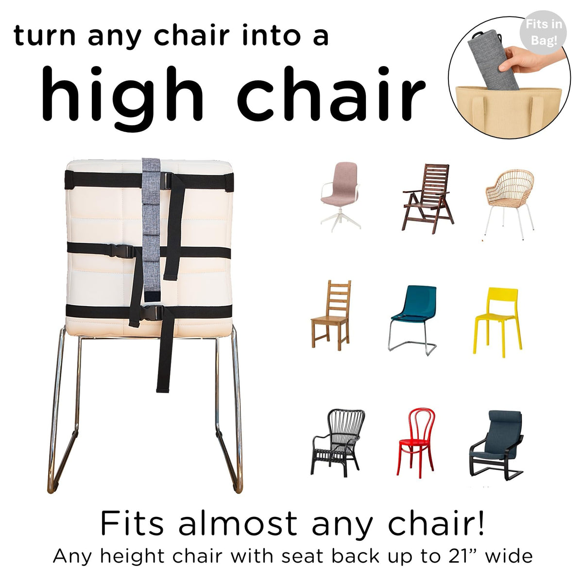 Compact Travel High Chair Portable Baby Harness Seat K843964
