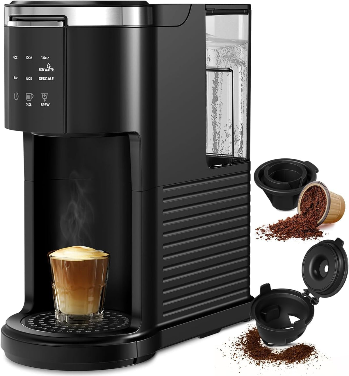 Single Serve 2 in 1 Coffee Maker with 40oz Removable Water Reservoir X653
