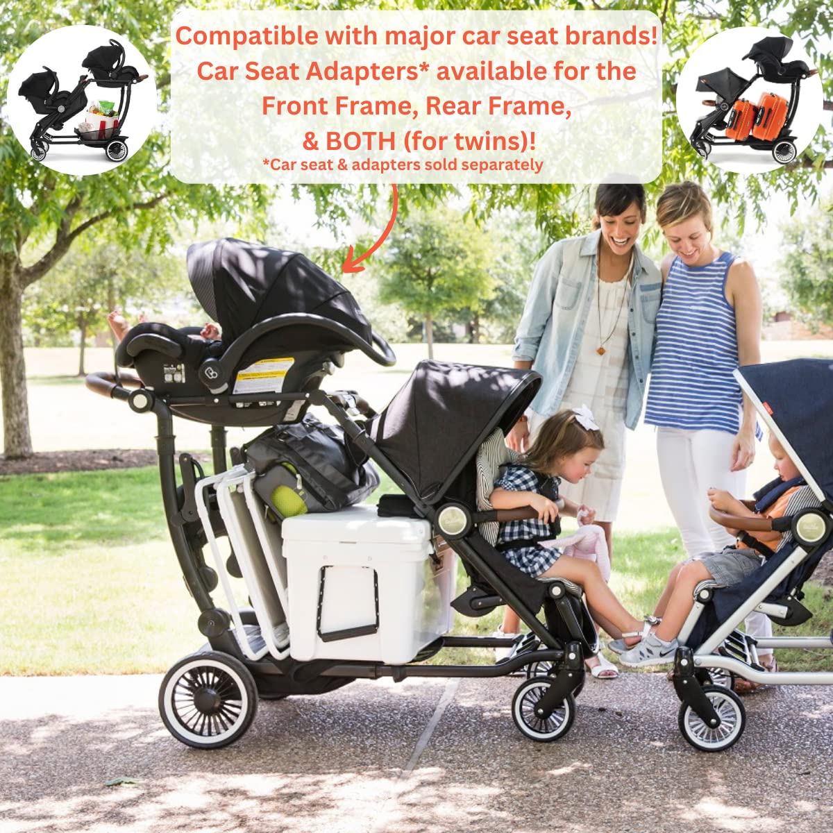 Black Double Stroller D6970