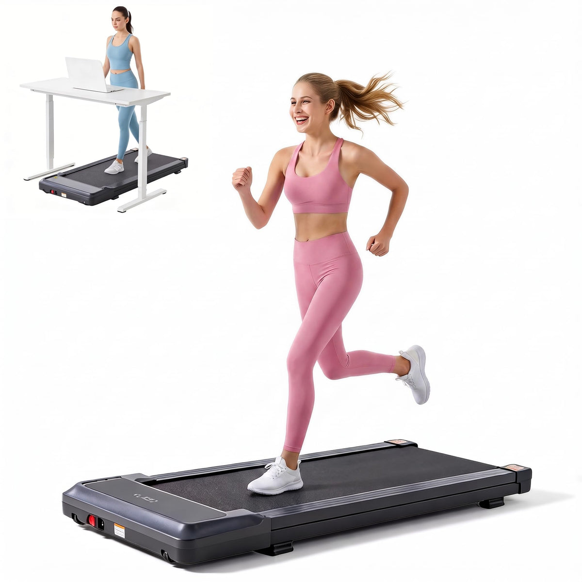Black Portable 3-in-1 Walking Pad Treadmill H82337