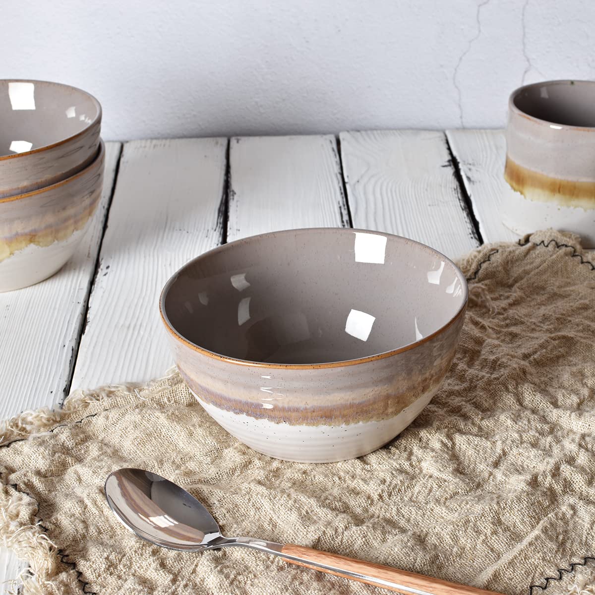 Ceramic Cereal Bowl Set of 4, 26 Oz, 6 in R518168