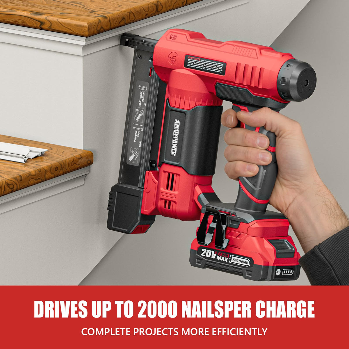 2 in 1 Cordless Brad Nailer/Electric Stapler with Battery and Charger Z8969