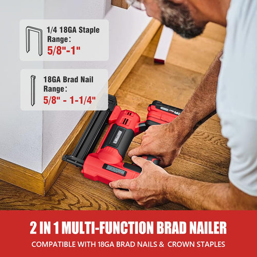 2 in 1 Cordless Brad Nailer/Electric Stapler with Battery and Charger Z8969