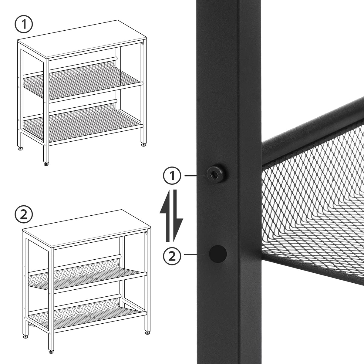 3-Tier Narrow End Table with Adjustable Shelves H961566