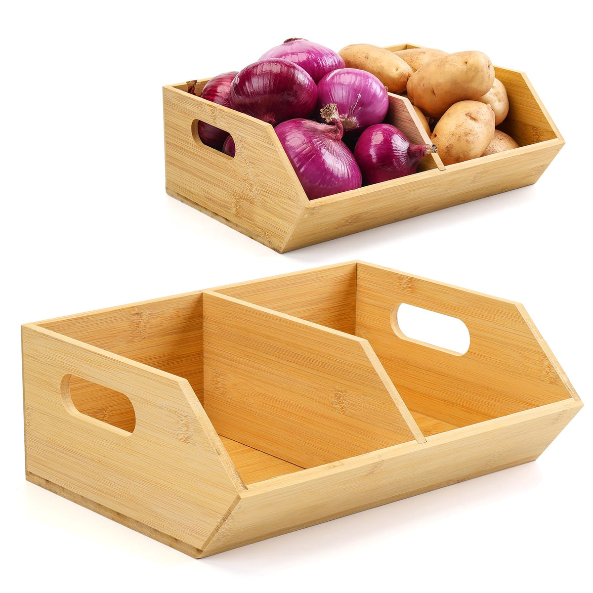2 Set Bamboo Storage Bins I53339