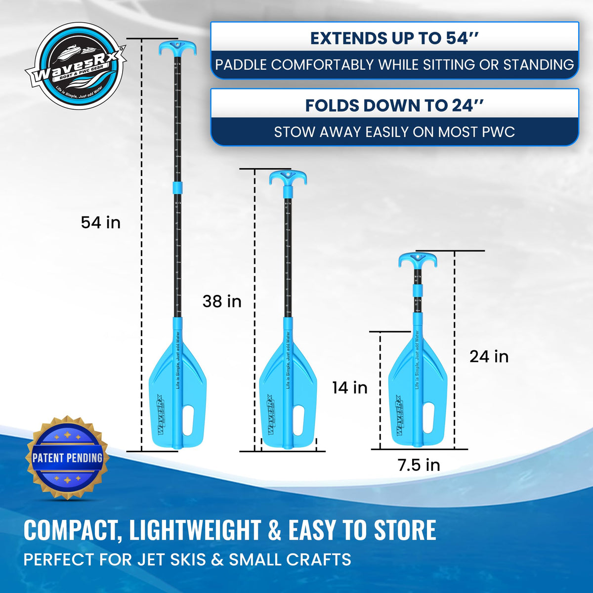 Telescoping Paddle with Docking Hook & Depth Gauge Z5638