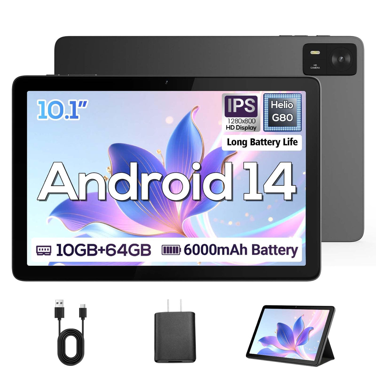 10.1" Android Tablet with Octa-core Processor 10GB RAM 64 GB ROM G655417