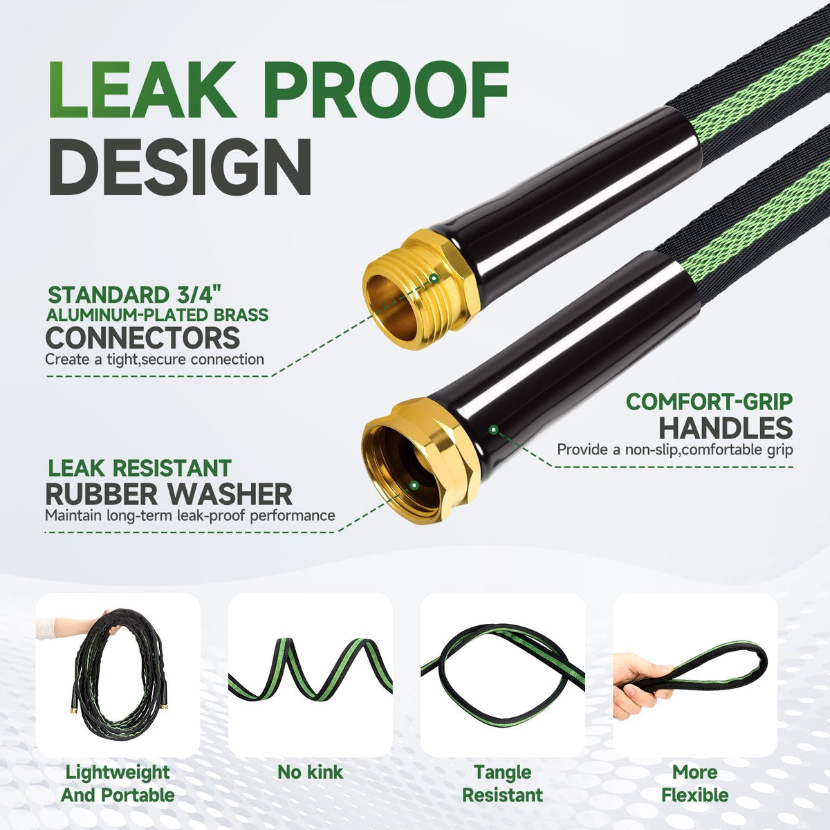 100 ft Flexible Non-Expanding Kink Free Garden Hose D436