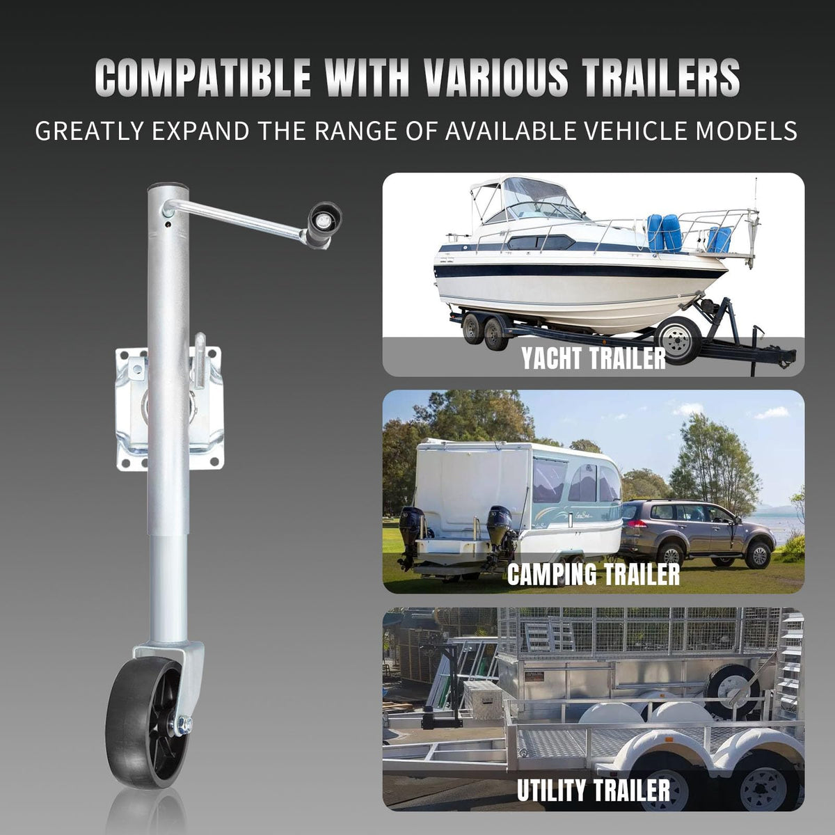 1000 lbs Trailer Jack with Wheel C5508