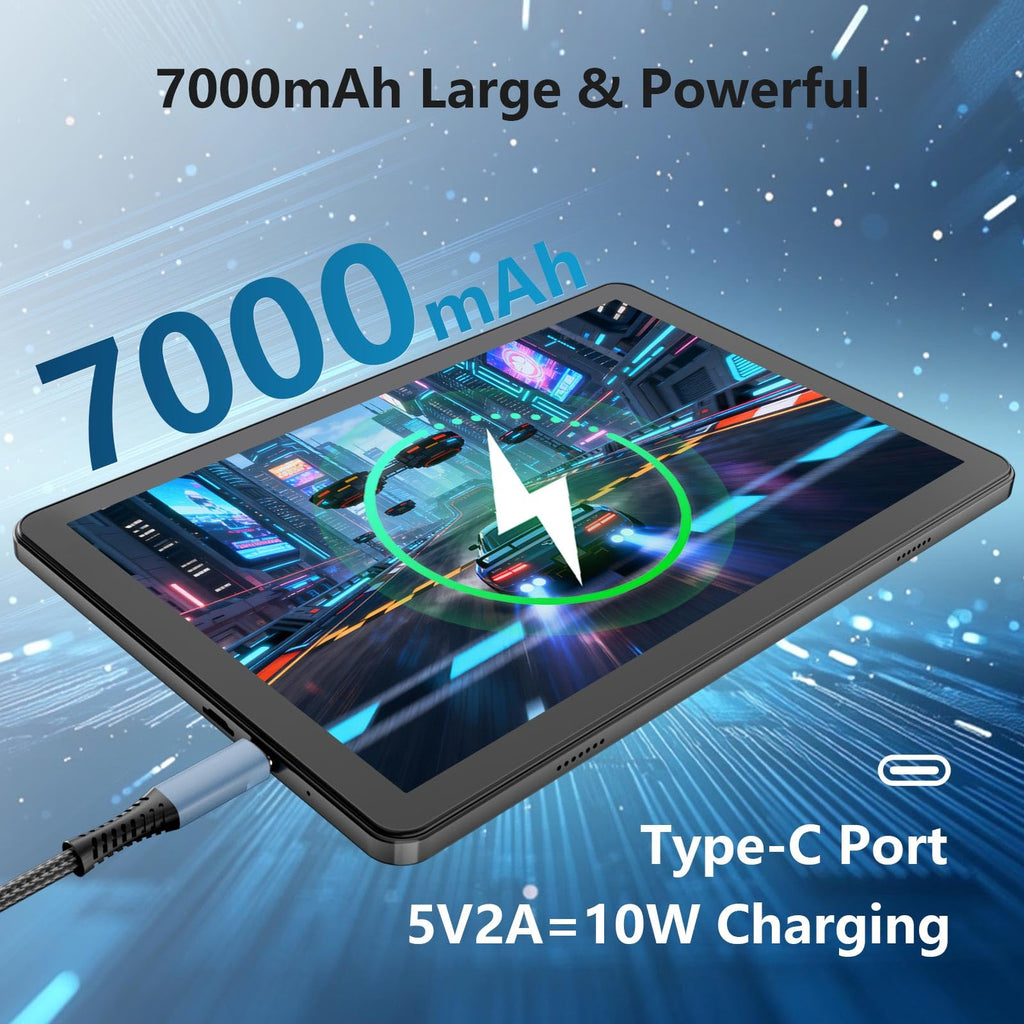 Android Tablet 10 inch, 26GB RAM 128GB ROM 7000 mAh Black S185