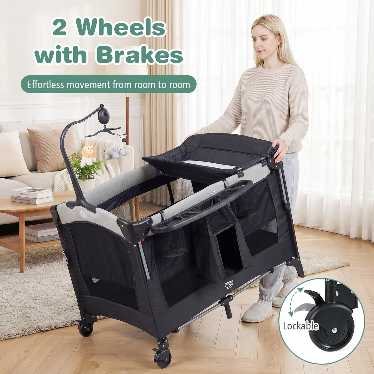 5-in-1 Pack and Play Bassinet Playard with Diaper Changer V19806
