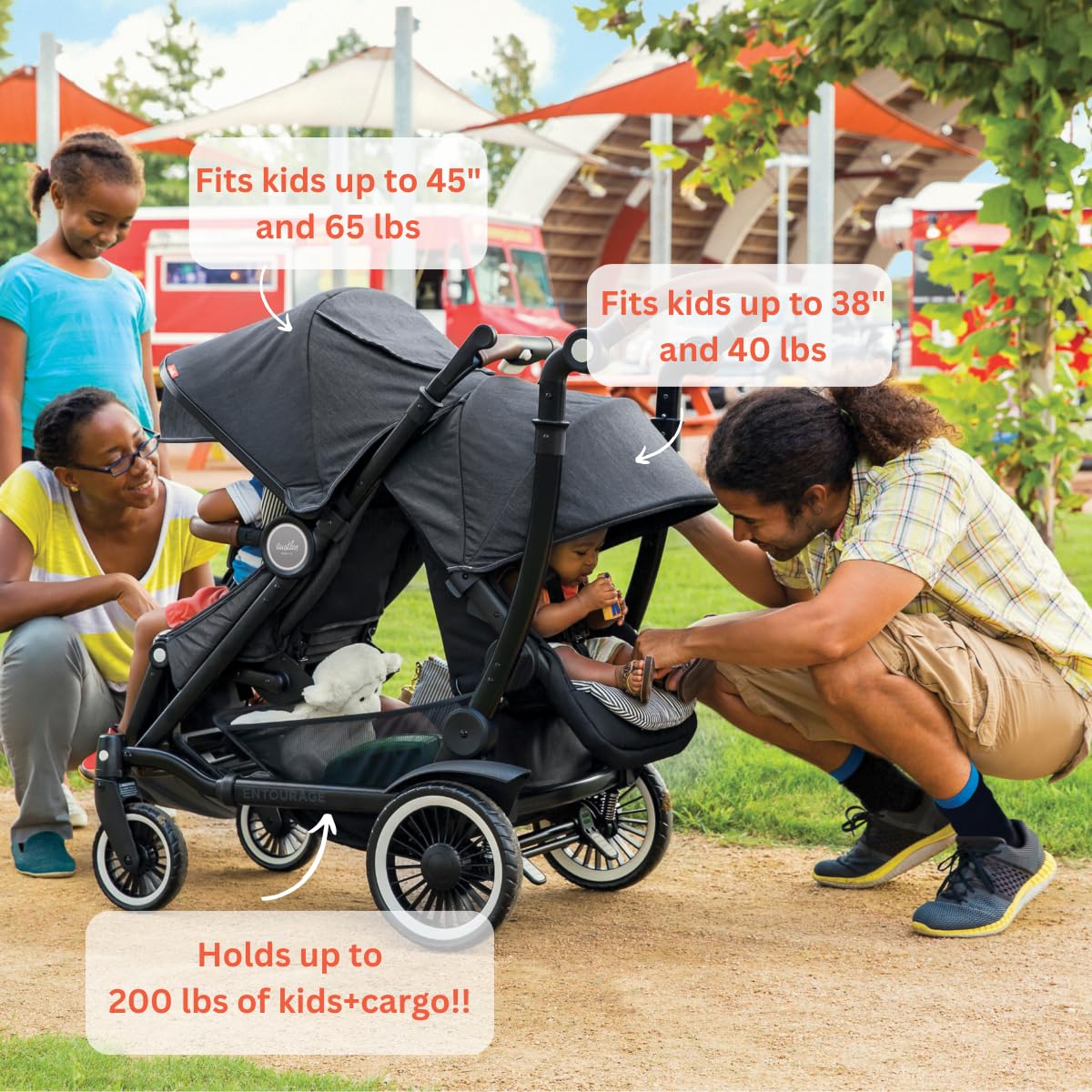 Black Double Stroller D6970
