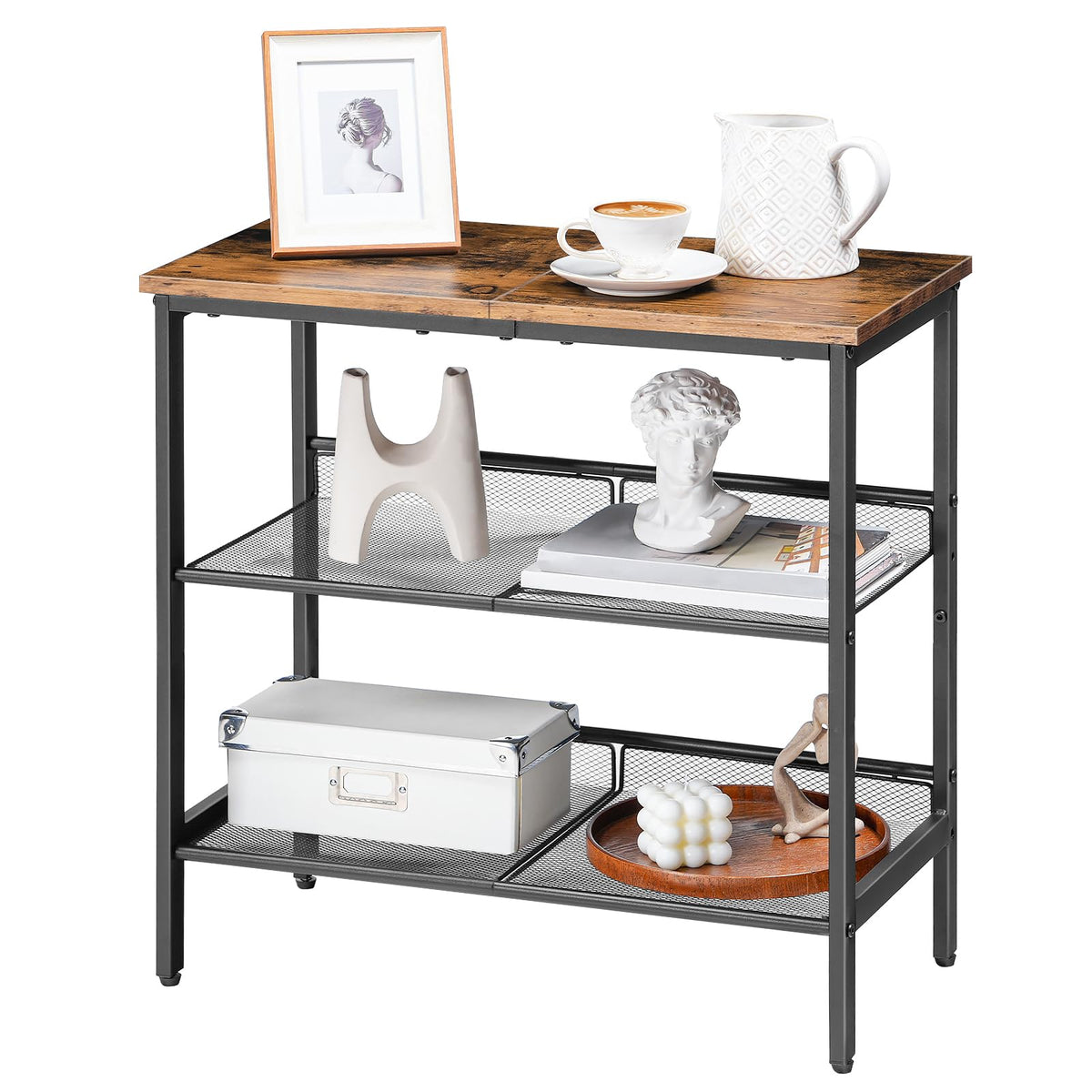 3-Tier Narrow End Table with Adjustable Shelves H961566
