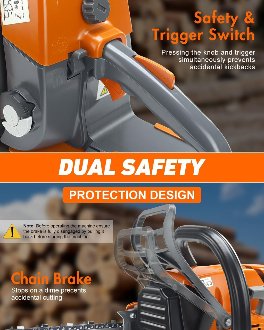 72cc Gas Powered Chainsaw with 24 inch Bar Chain C63154