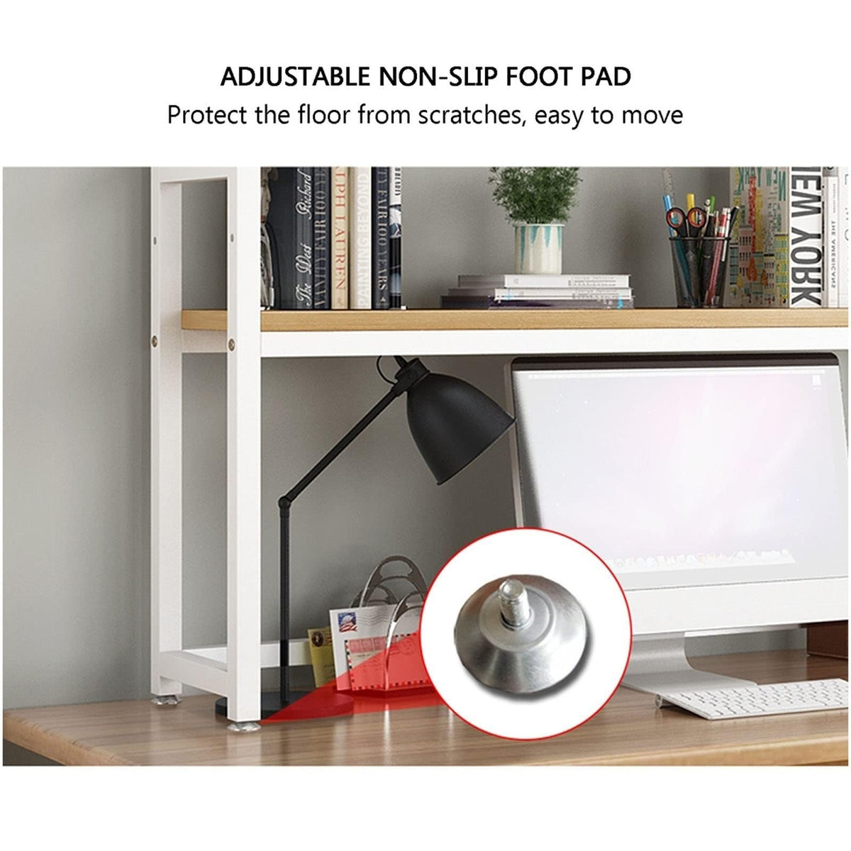 Solid Wood 2 Tier Bookshelf Desk Z9293
