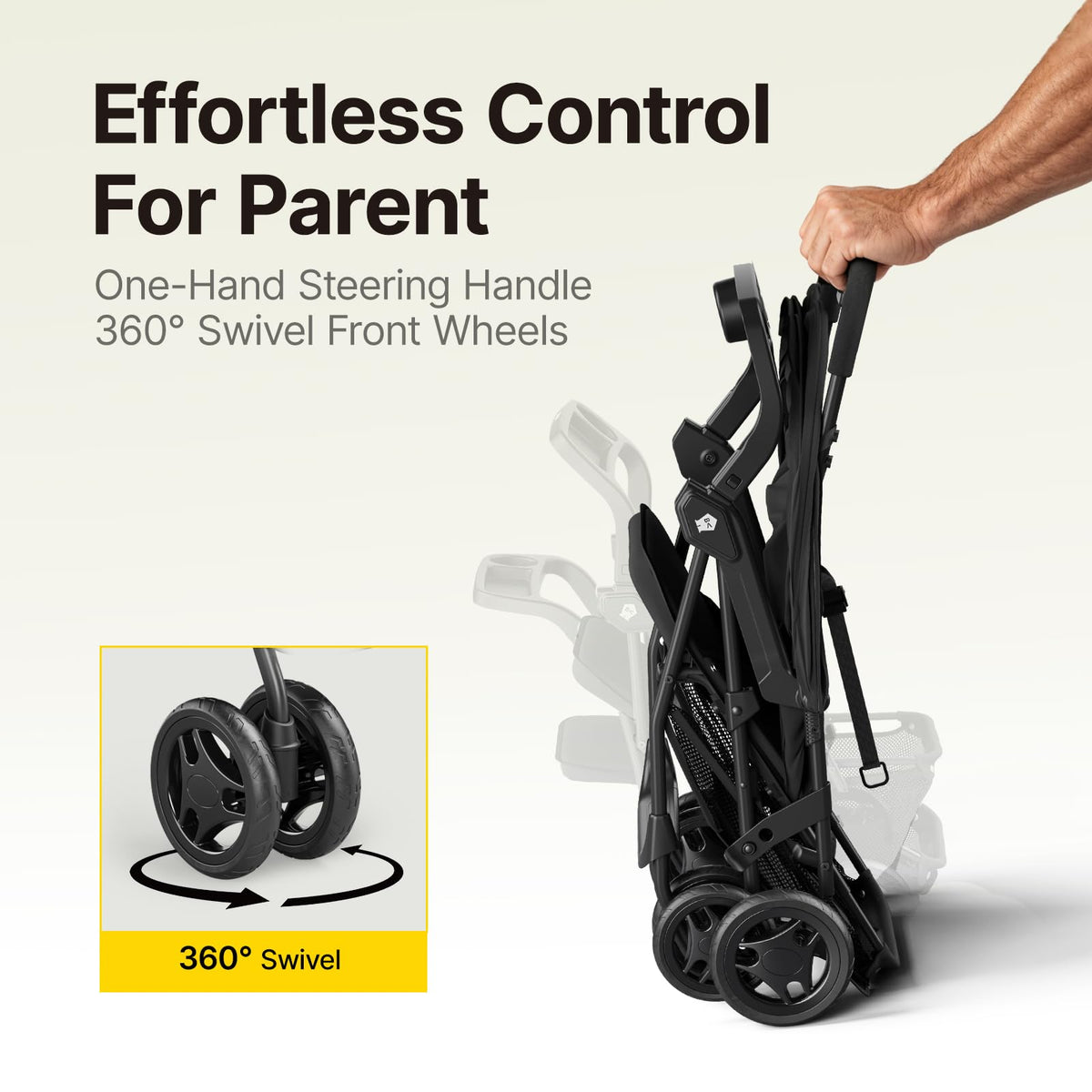 Lightweight Travel Stroller with Near-Flat Recline Seat K390