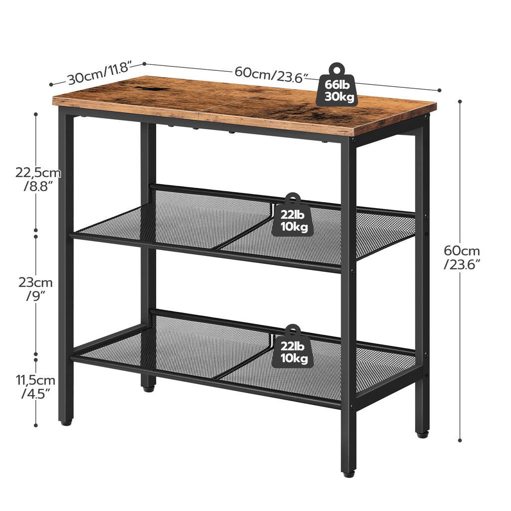 3-Tier Narrow End Table with Adjustable Shelves H961566