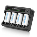 Rechargeable D Batteries with 4 Bay Battery Charger J161724