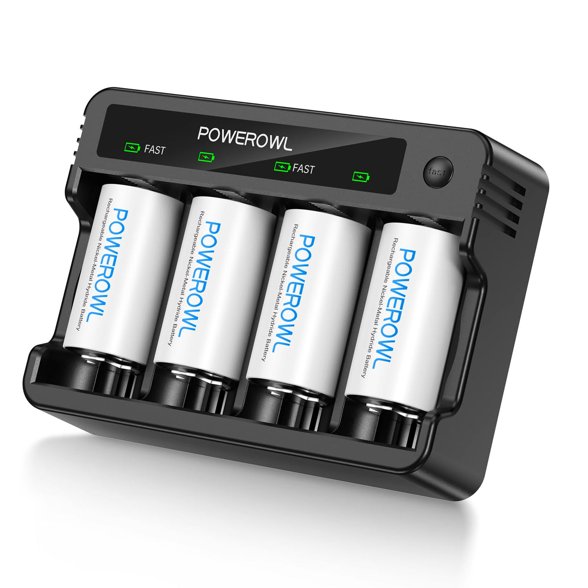 Rechargeable D Batteries with 4 Bay Battery Charger J161724