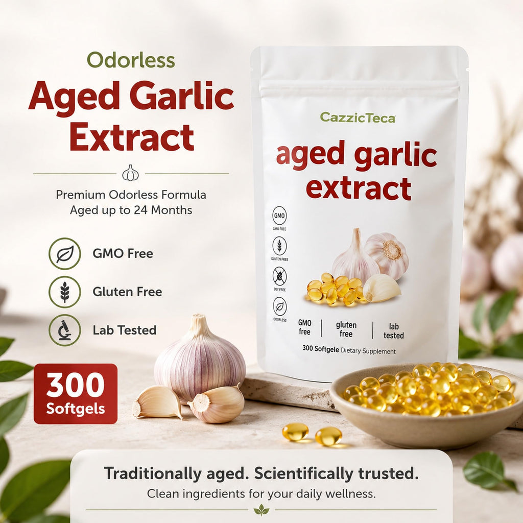 Odorless Organic Garlic Extract 7500mg 300 Softgels Q282