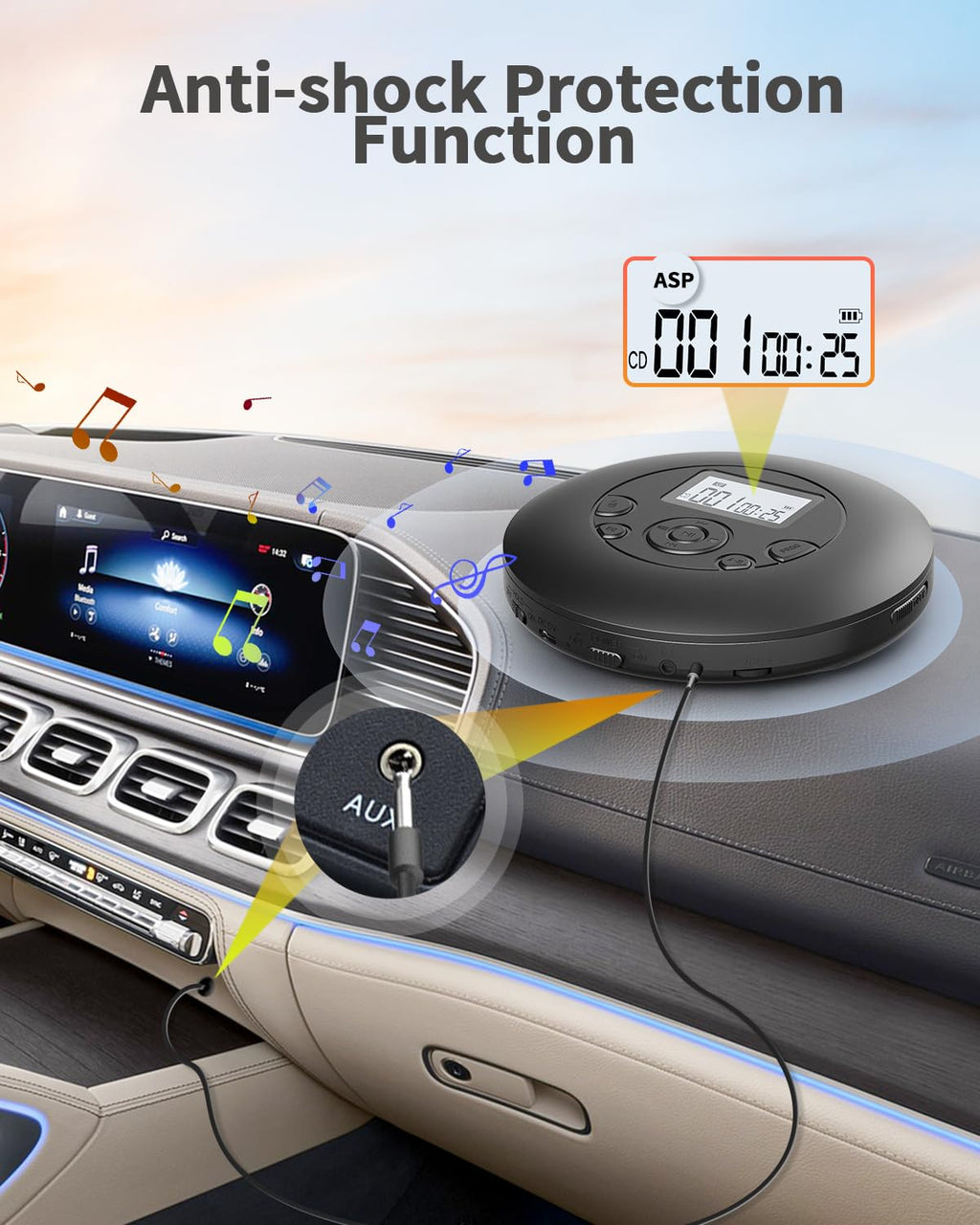 Portable CD Player Rechargeable with Headphones I311