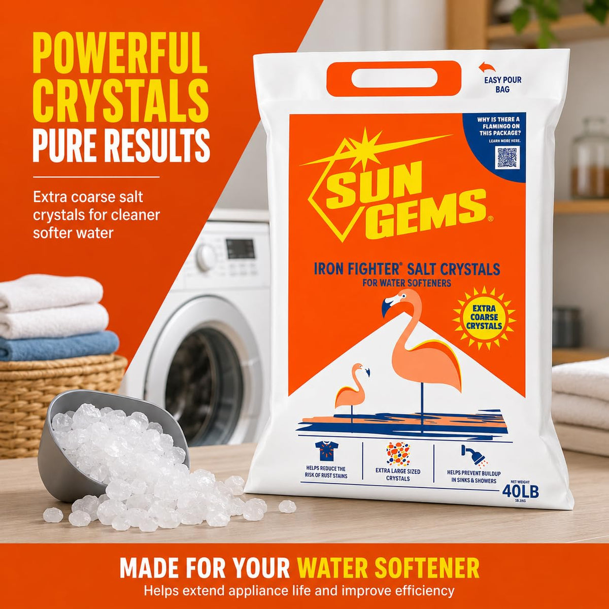 Water Softener Salt Crystals 40 lb 2 Pack A783
