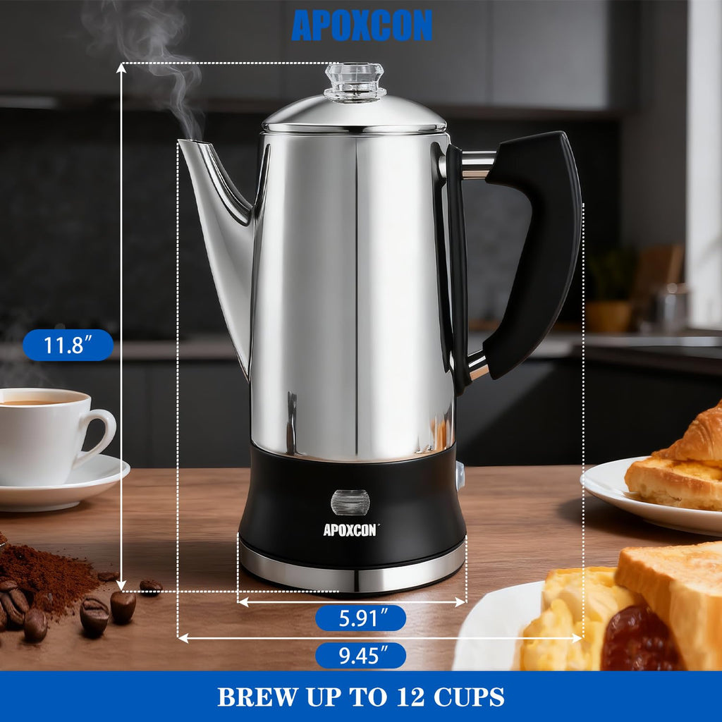 12 Cup Stainless Steel Electric Coffee Percolator R94550