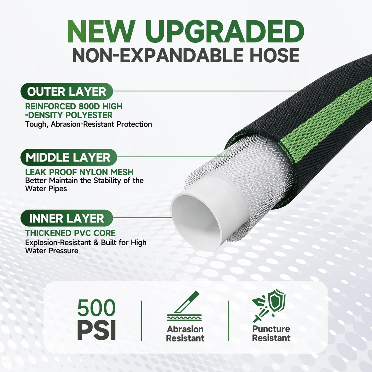 100 ft Flexible Non-Expanding Kink Free Garden Hose D436
