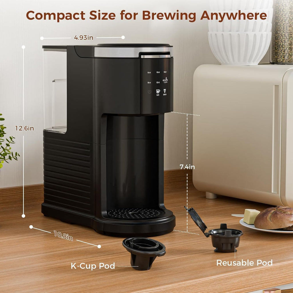 Single Serve 2 in 1 Coffee Maker with 40oz Removable Water Reservoir X653