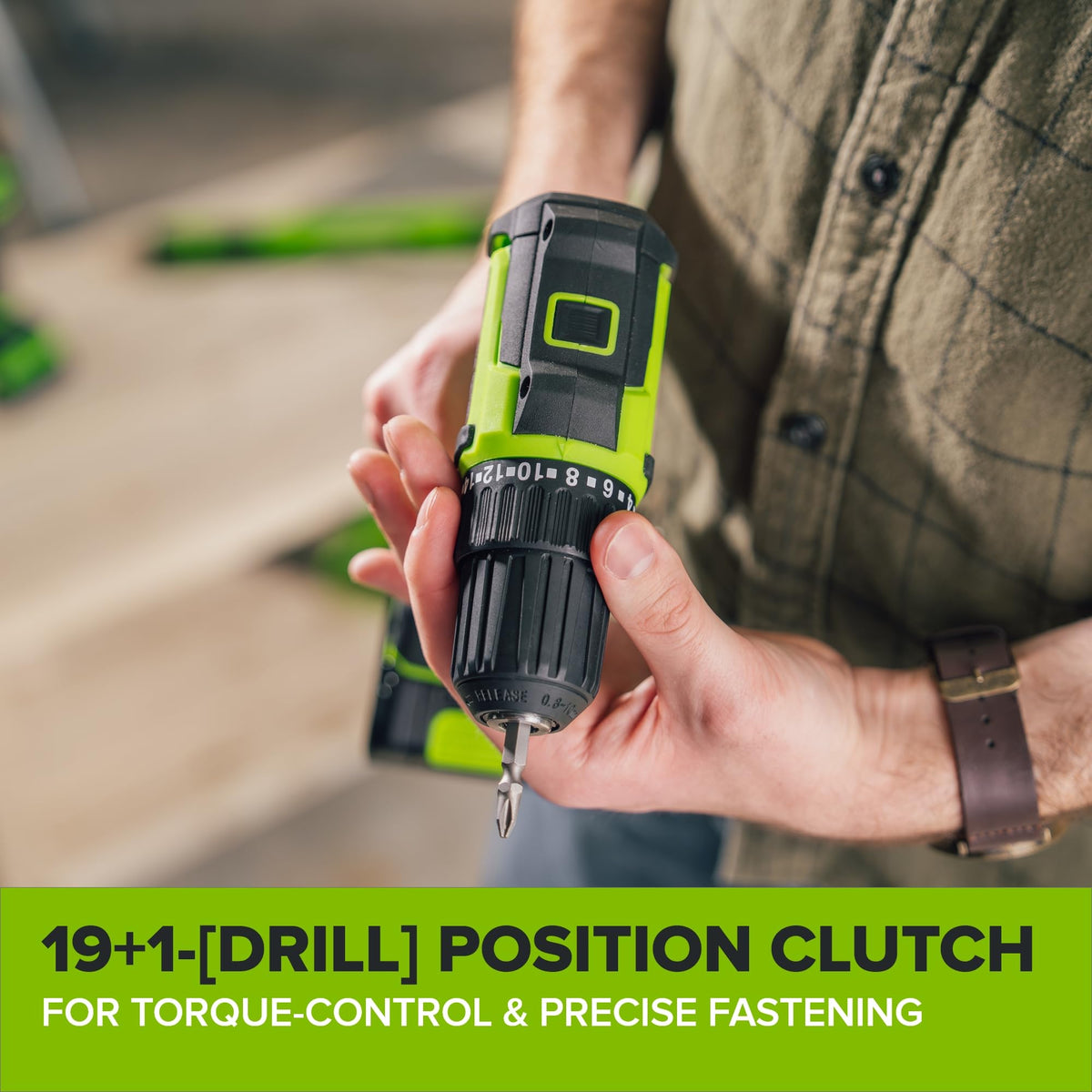 24V Cordless Brushless 3/8" Drill/Driver with 2.0Ah Battery and 10PC Titanium Drill Bit Set S846175