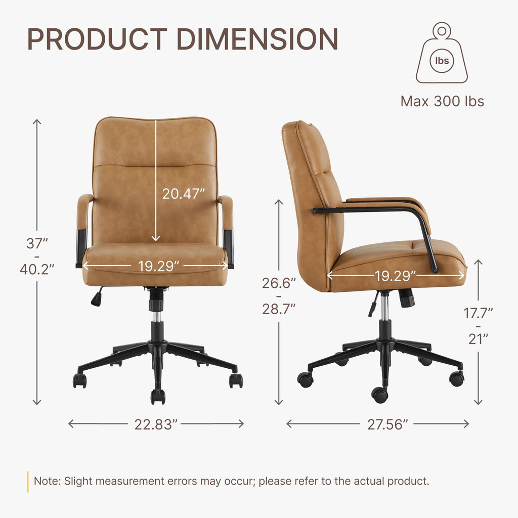 Ergonomic Faux Leather Office Chair with Lumbar Support A1787