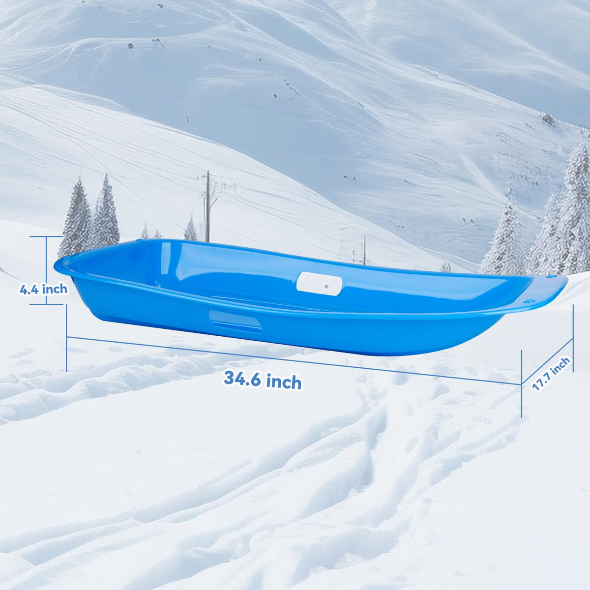 35 inch Plastic Snow Sled with Leash G650