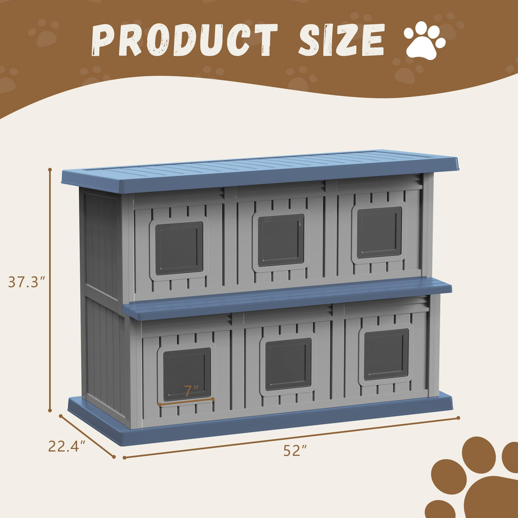 Resin Double-Decker Outdoor Cat House T362