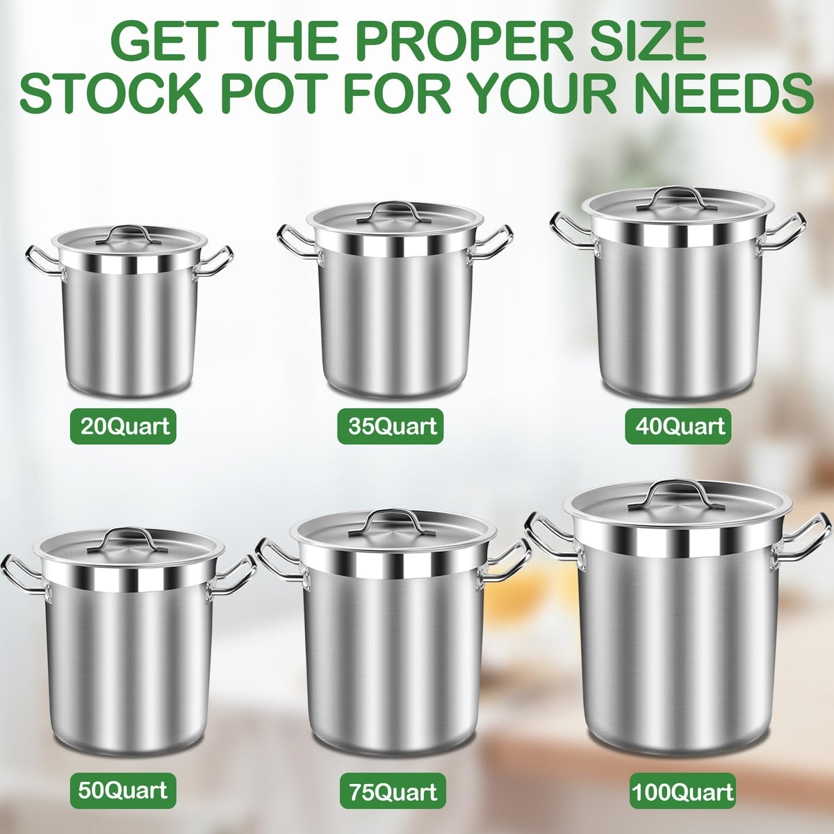 40 Quart Stainless Steel Stockpot with Lid H521