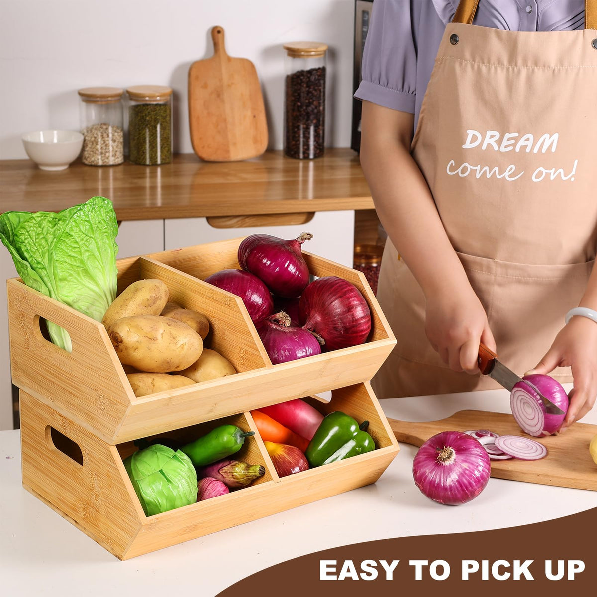 2 Set Bamboo Storage Bins I53339