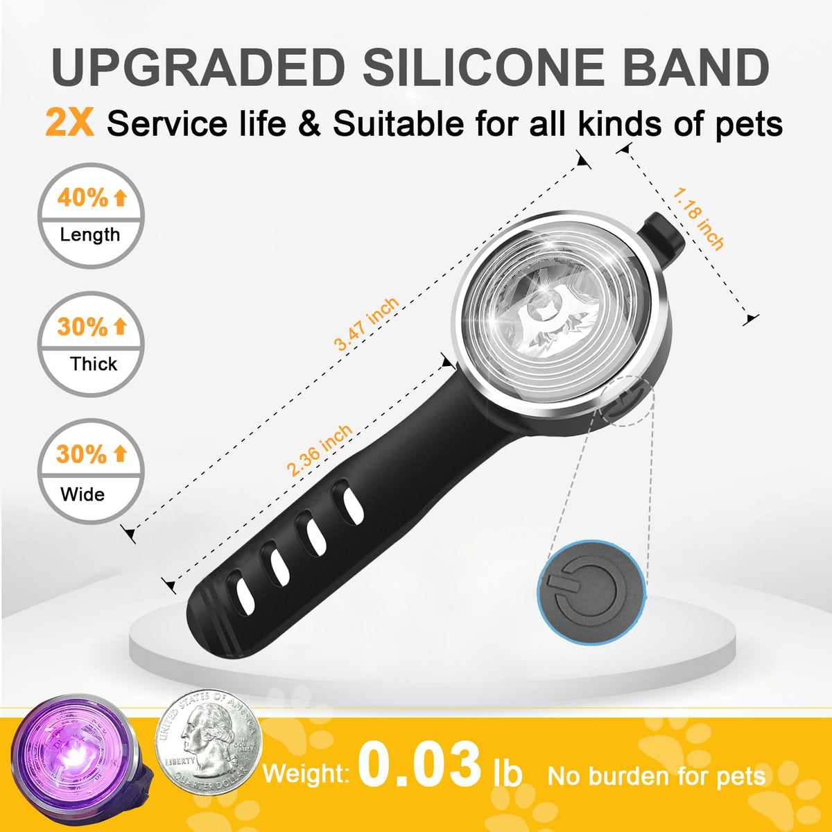 2-Pack Rechargeable Dog Collar Lights Q305
