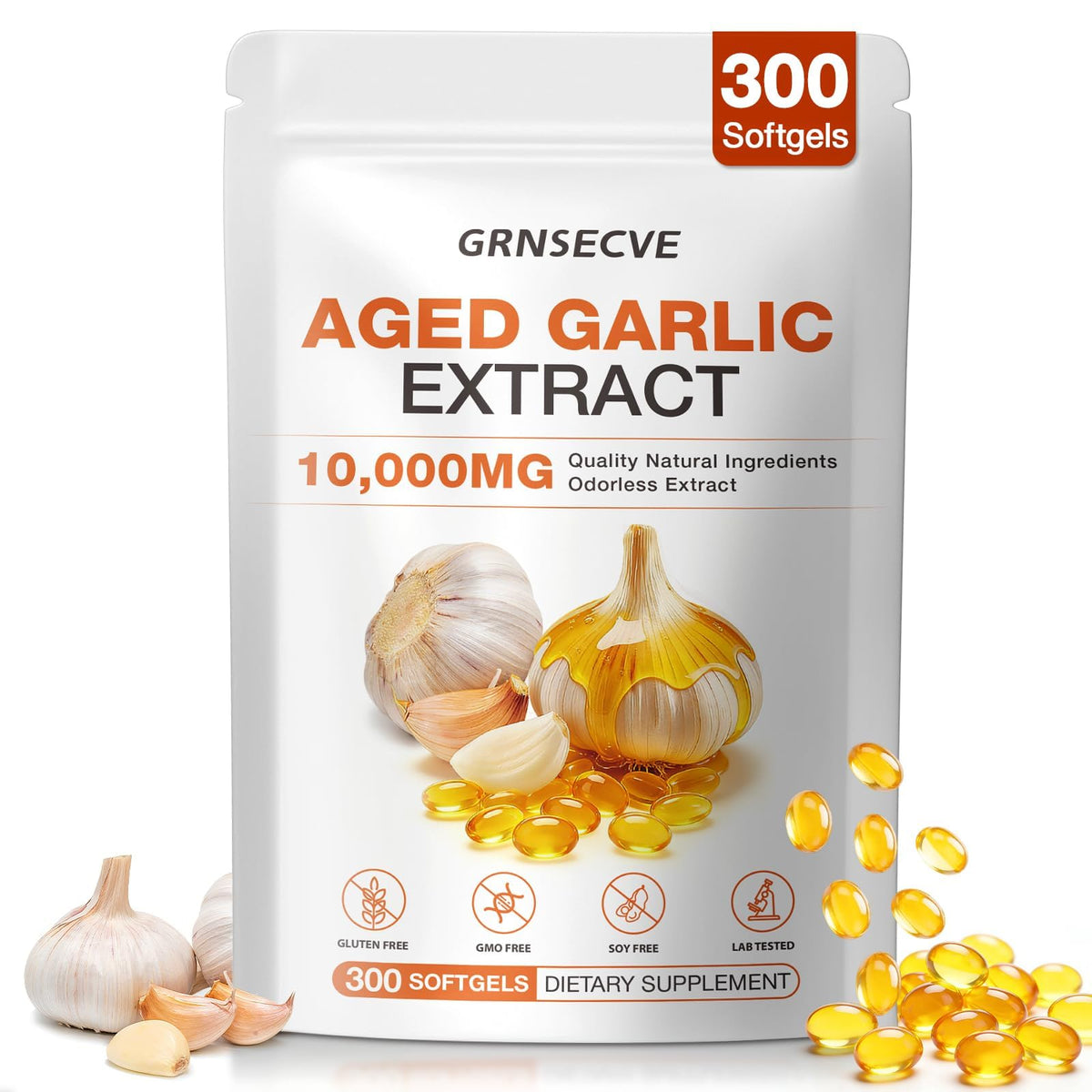 Odorless Garlic Capsules 10,000mg 300 Softgels P31198