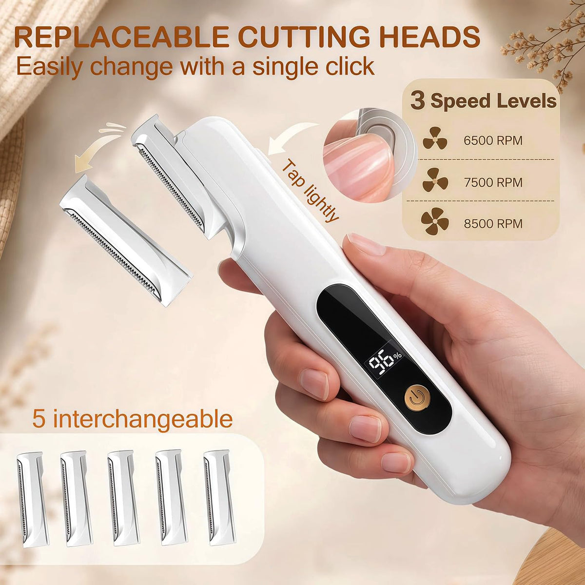 Sonic Dermaplane Razor with 5 Refill Blades T551914