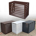 Aluminum Alloy Air Conditioner Fence 4 Panels Brown Y506865